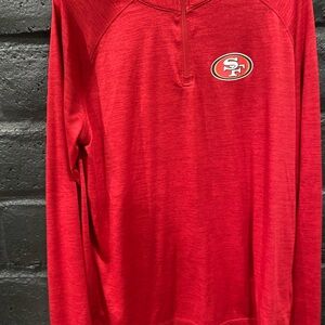 Majestic Red 49ers Quarter-Zip Pullover